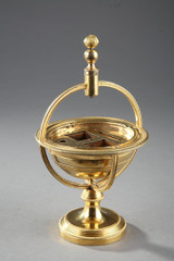 ORIGINAL SPHERE INKWELL ARMILLARY PROBABLY A RUSSIAN WORK BY TOULA