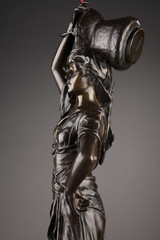 Patinated bronze sculpture "Vers la source" by Édouard Drouot (1859-1945)