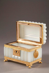 CHARLES X WHITE OPALINE BOX