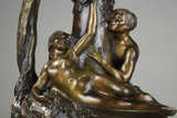 EAGUIERE IN PATINATED BRONZE "LA TENTATION" BY EUGENE-VICTOR CHERRIER, ART NOUVEAU PERIOD