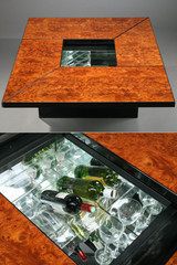 Table basse bar en loupe d'orme de Paul Michel Table basse bar en loupe d'orme de Paul Michel