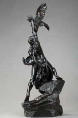 STATUE EN BRONZE "HOMME AUX FAUCONS" DE LOUIS BARALIS (1862-1940) STATUE EN BRONZE "HOMME AUX FAUCONS" DE LOUIS BARALIS (1862-1940)