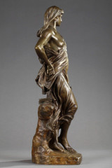 MEDITATION" BRONZE PATINA SCULPTURE BY EUGENE MARIOTON (1854-1933)