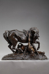 THEODORE GECHTER (1796-1844) : GROUPE EN BRONZE "AMAZONE BLESSEE" THEODORE GECHTER (1796-1844) : GROUPE EN BRONZE "AMAZONE BLESSEE"