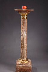 COLONNE EN ONYX ET BRONZE, EPOQUE 19E SIECLE