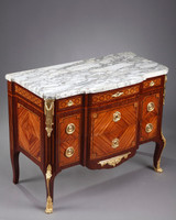 COMMODE EN BOIS MARQUETE DE STYLE TRANSITION, XIXE SIECLE COMMODE EN BOIS MARQUETE DE STYLE TRANSITION, XIXE SIECLE