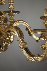 LOUIS XIV STYLE CHANDELIER IN BRONZE WITH 6 LIGHTS
