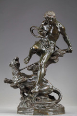 Bronze animalier "Dompteur de lionne"