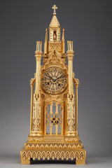 Cathedral" clock in bronze