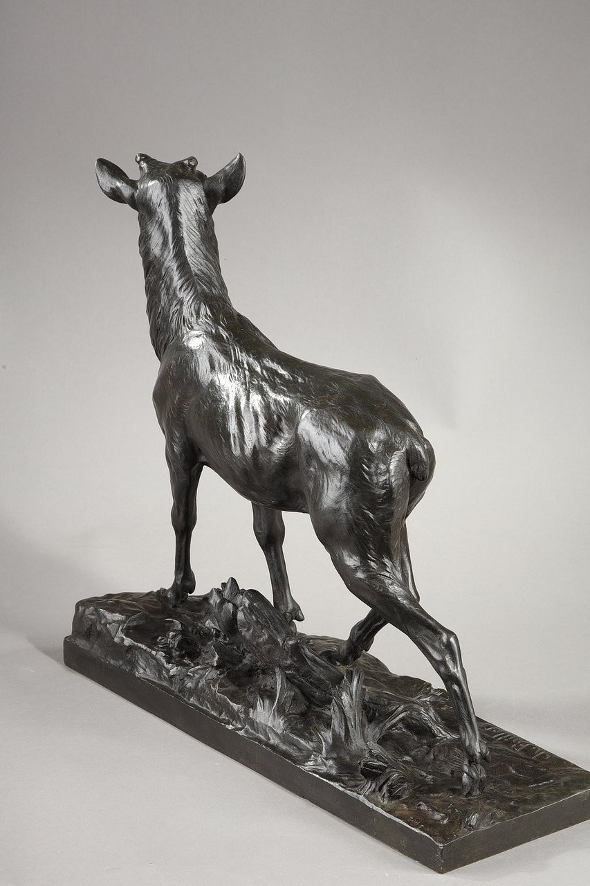 Cerf En Bronze Signé Maximilien Fiot