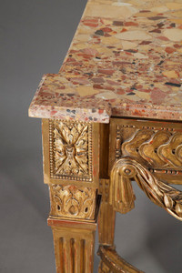 Gilded wood console table