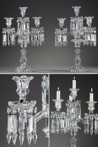 Antique crystal candlesticks