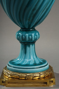 Turquoise ceramic vases