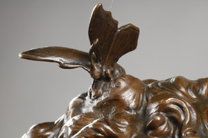 Bronze on the myth of Love and Psyche