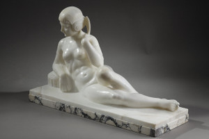 Reclining Odalisque statue, early 20th century