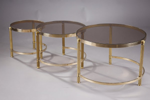 Trio of round design coffee tables