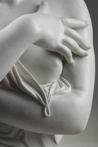 Carrara marble bust, "La Pudeur