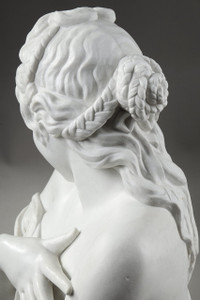 "La Pudeur", 19th century marble bust