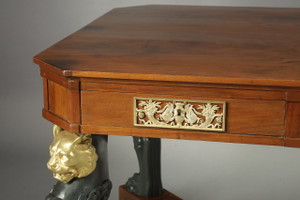 Solid mahogany and bronze table