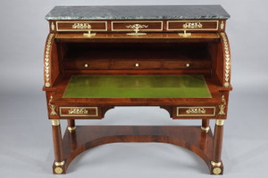 Secretary with cylinder and marble top