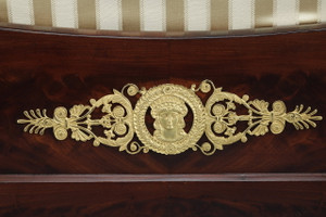 Restoration-period mahogany veneered and ormolu divan bed, 19th century