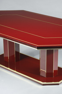 Paco Rabanne table in red wood