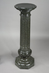 Fluted marble pedestal