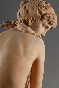 Terracotta sculpture "Le Printemps", signed Mathurin Moreau