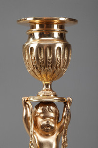 Bougeoir XIXe siècle en bronze doré