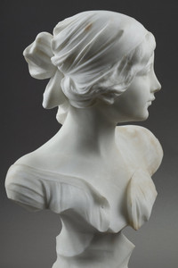 Alabaster bust signed A. Cyprien