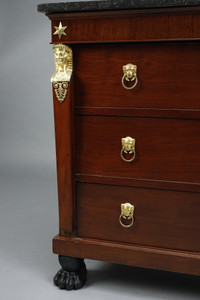 Consulat mahogany and mahogany veneer chest of drawers & secretary