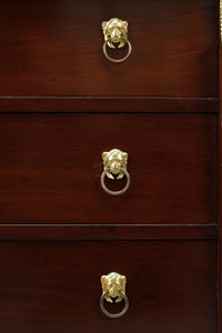 Consulat mahogany and mahogany veneer chest of drawers & secretary