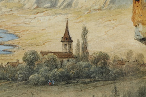 Two watercolors signed by François-Jules Collignon (1811-1846).