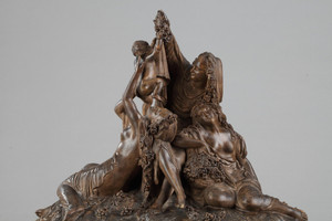 TERRACOTTA "BACCHUS AND BACCHAE CELEBRATING THE HARVEST", 19TH CENTURY