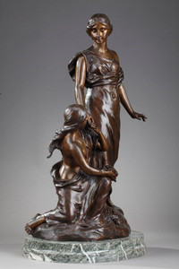 "JEUNES FEMMES AUX FLEURS" DE SYLVAIN KINSBURGER (1855-1935)