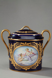 COFFEE SERVICE IN PORCELAIN IN THE SEVRES STYLE WITH MYTHOLOGICAL CHARACTERS