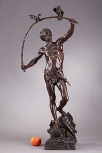 Bronze "L'Oiseleur Indou" de Wever