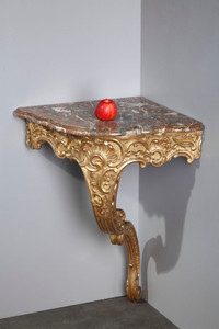 TWO CORNER CONSOLES IN THE LOUIS XV STYLE