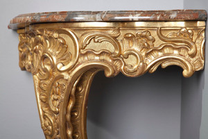 TWO CORNER CONSOLES IN THE LOUIS XV STYLE