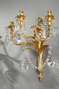 Crystal and bronze wall lights