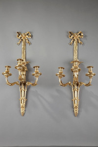 PAIR OF LARGE SCONCES IN THE LOUIS XVI STYLE