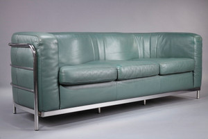 Green leather design sofa