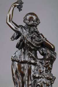 Satyre et Bacchante, bronze et marbre