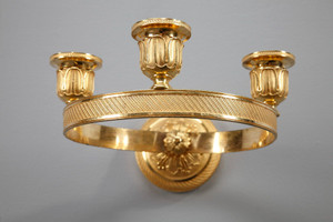 SIX CHARLES X SCONCES IN GILT BRONZE