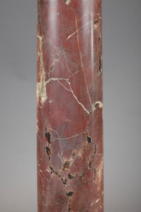 RED AND GREEN MARBLE COLUMN WITH GILDED BRONZE