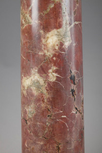 RED AND GREEN MARBLE COLUMN WITH GILDED BRONZE