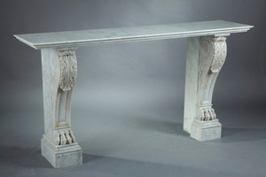 EMPIRE CONSOLE IN VEINED WHITE MARBLE