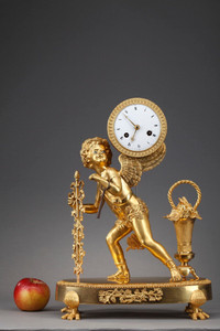 CLOCK "AU COLPORTEUR" IN BRONZE, RESTORATION PERIOD