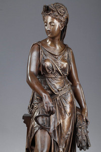 SUJET ALLEGORIQUE EN BRONZE, "LA MOISSON", SIGNE LEON PILET