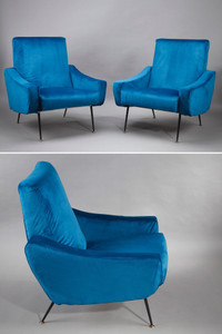 Paire de fauteuils style Pierre Guariche